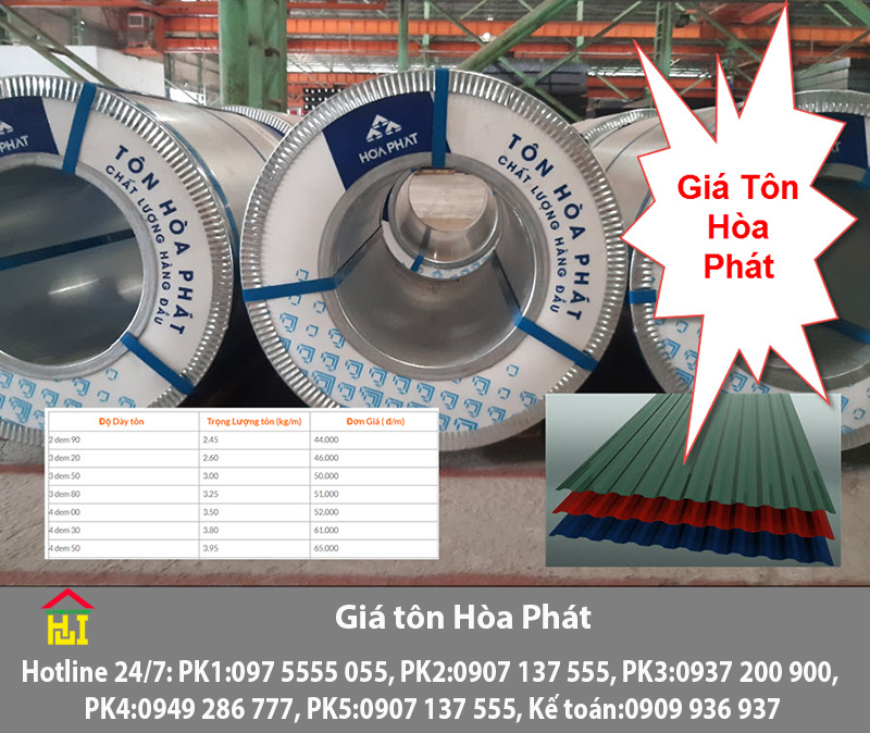 Bảng Báo Giá Tôn Hòa Phát