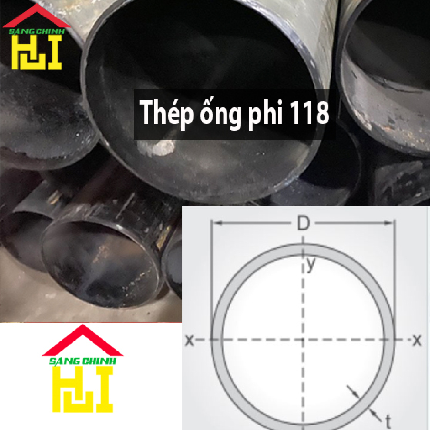 Thép ống phi 118