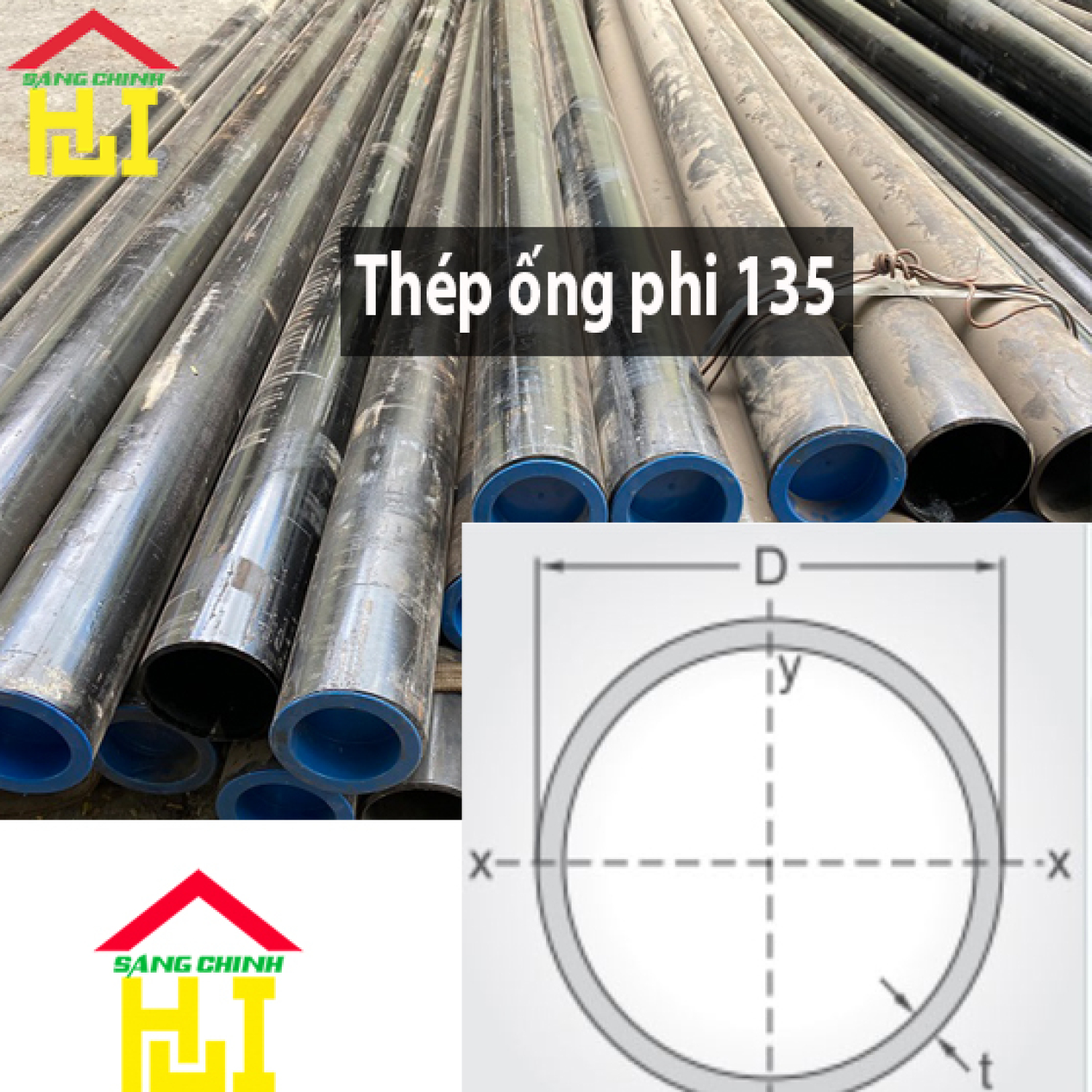 Thép ống phi 135