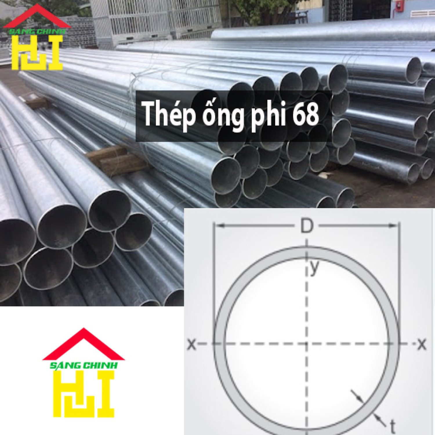 Thép ống phi 68