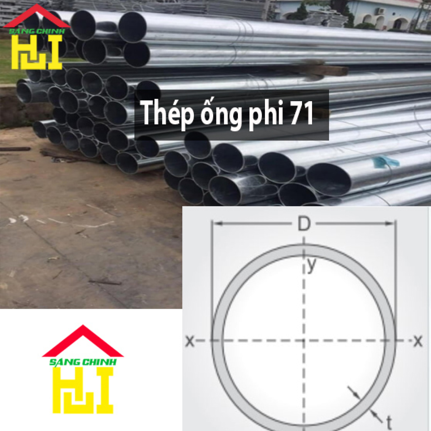 Thép ống phi 71