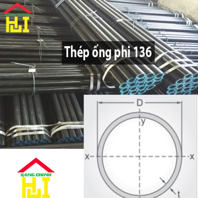 Thép ống phi 136