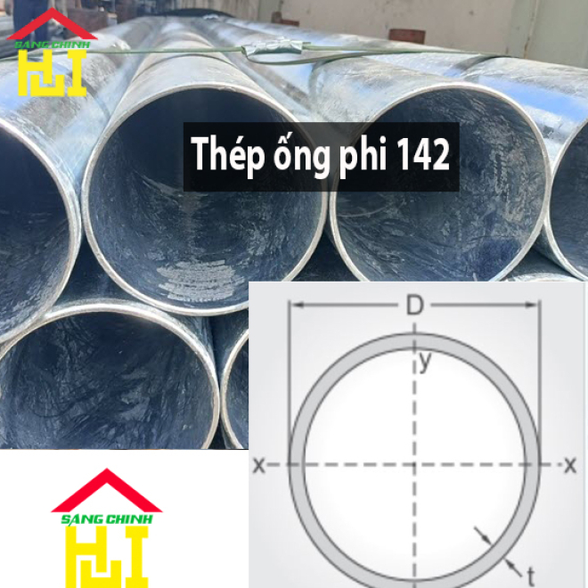 Thép ống phi 142