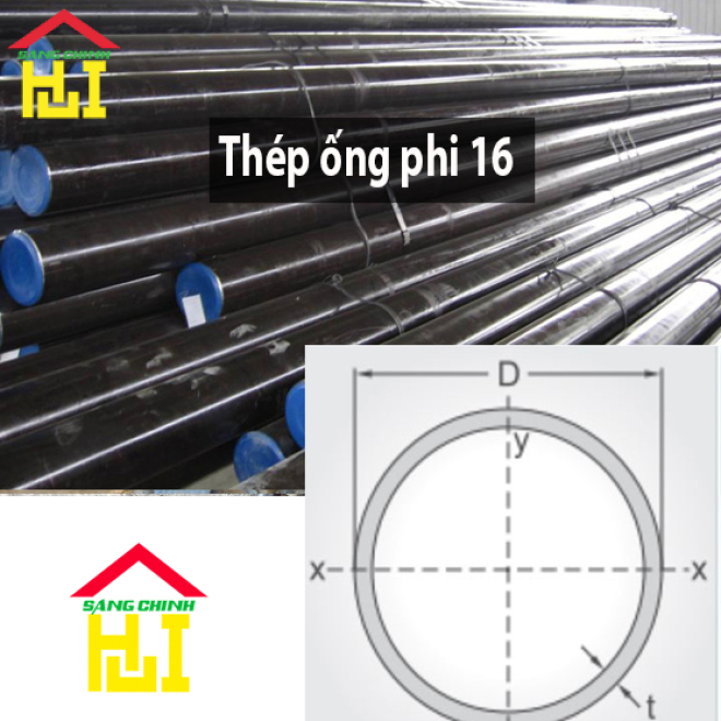 Thép ống phi 16