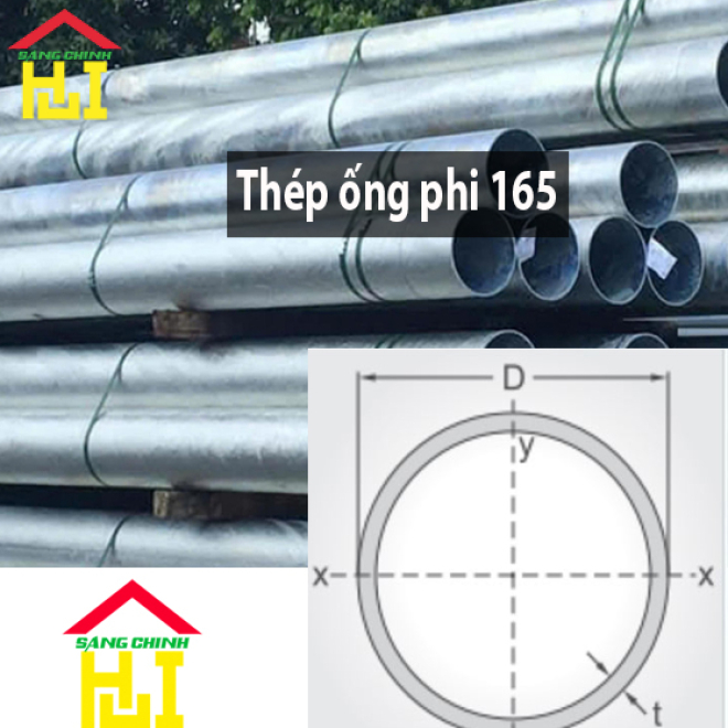 Thép ống phi 165