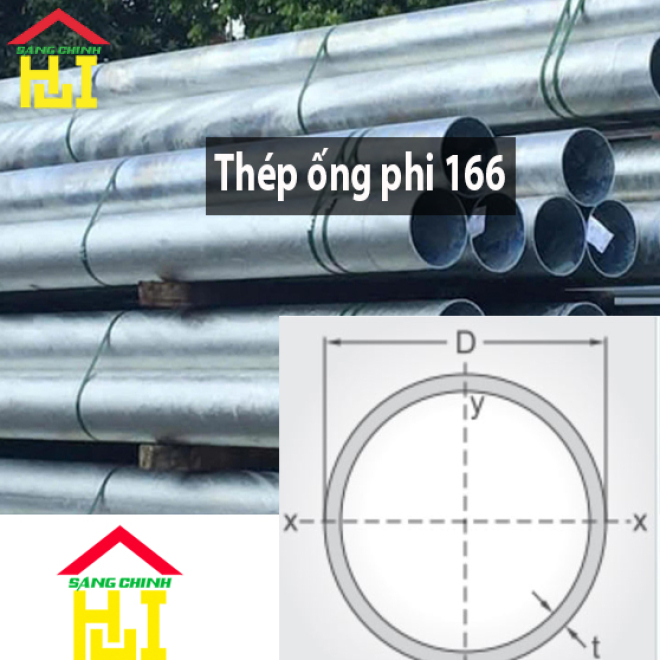 Thép ống phi 166