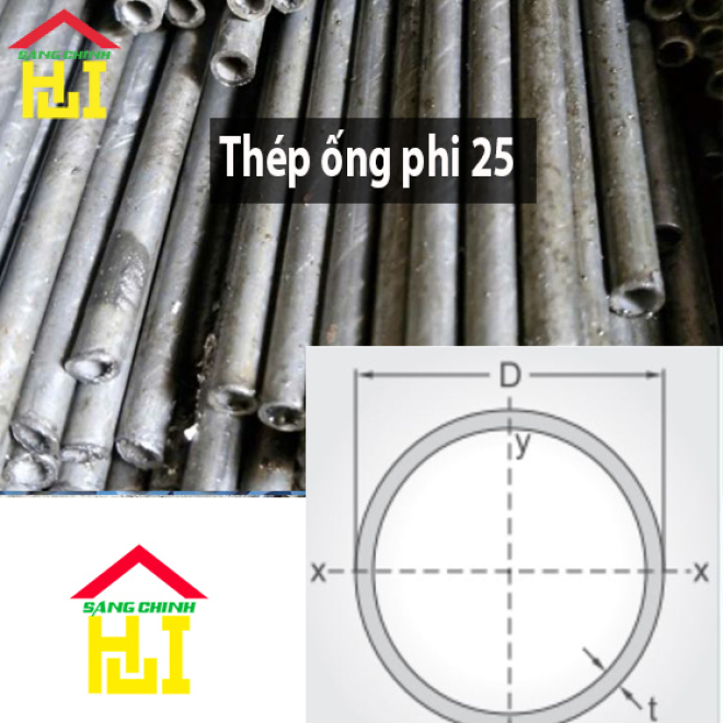 Thép ống phi 25
