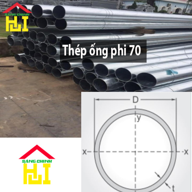 Thép ống phi 70