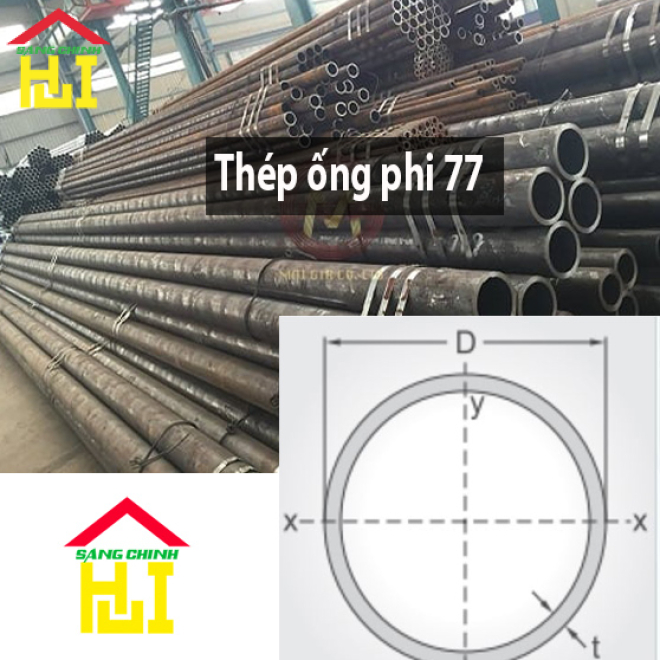Thép ống phi 77