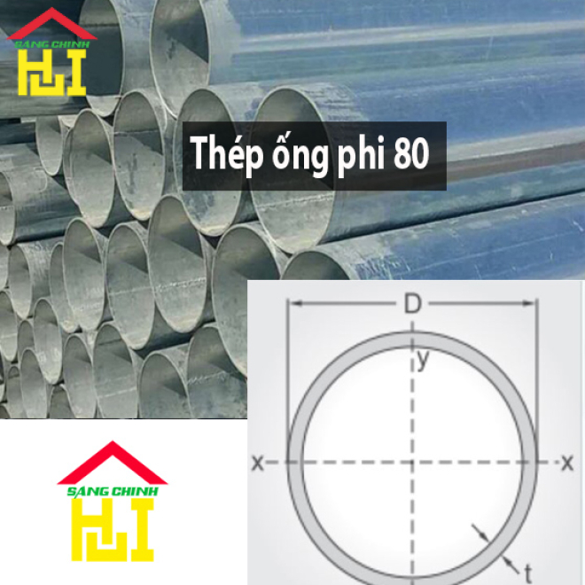 Thép ống phi 80