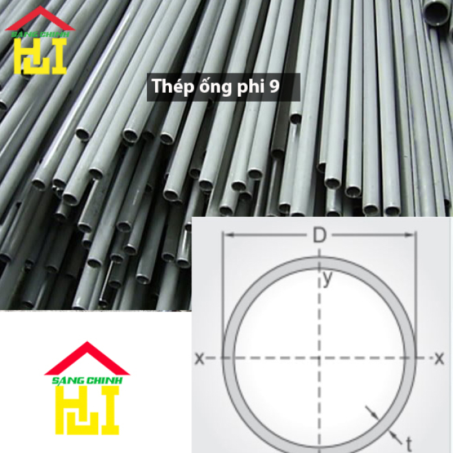 Thép ống phi 9