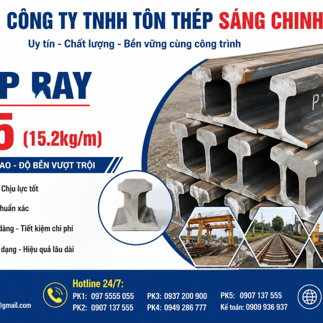 Thép Ray P15 (15.2kg/m)