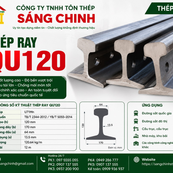 Thép Ray QU120