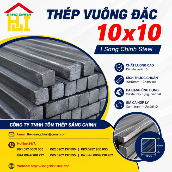 Bảng báo giá thép vuông đặc 10x10