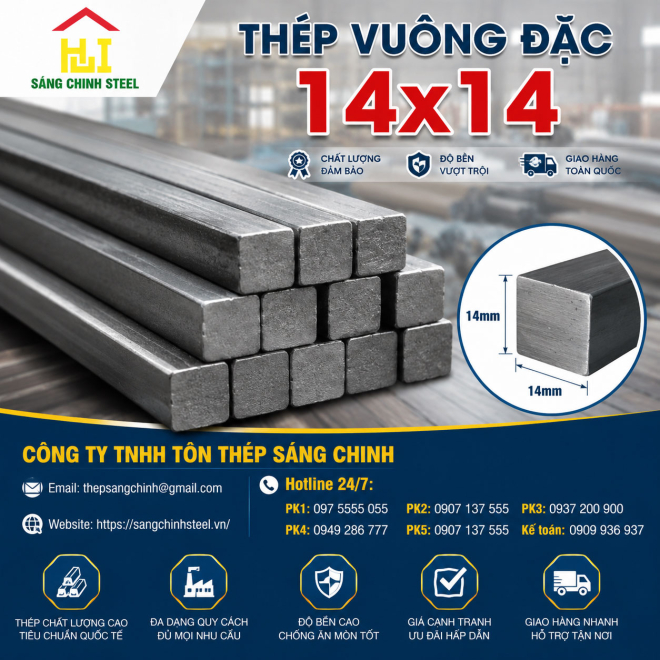 Bảng báo giá thép vuông đặc 14x14