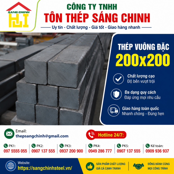 Bảng báo giá thép vuông đặc 200x200