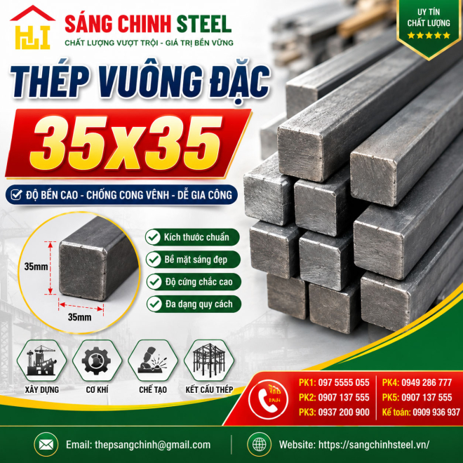 Bảng báo giá thép vuông đặc 35x35