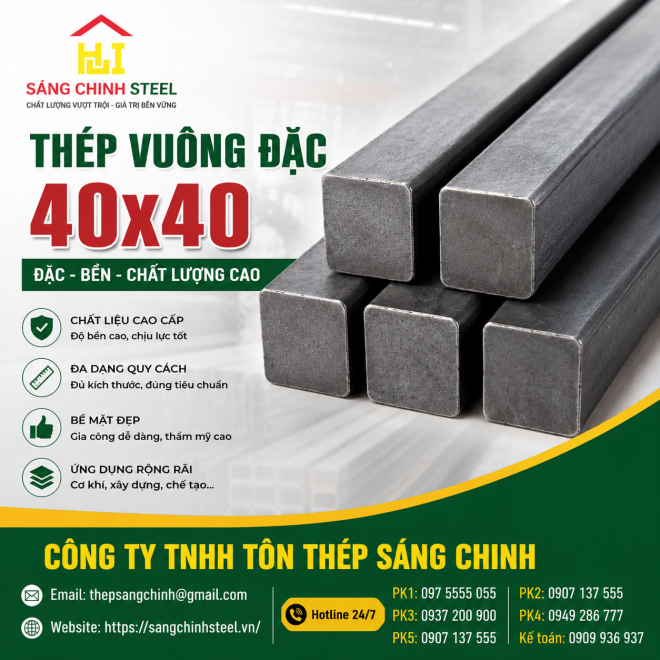 Bảng báo giá thép vuông đặc 40x40
