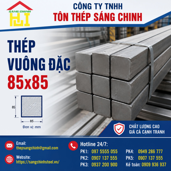 Bảng báo giá thép vuông đặc 85x85