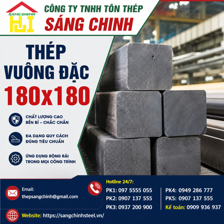 Bảng báo giá thép vuông đặc 180x180