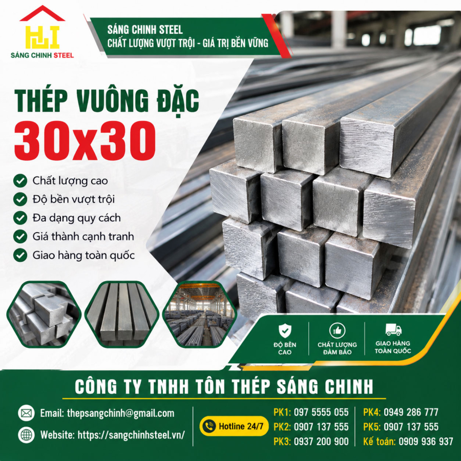 Bảng báo giá thép vuông đặc 30x30