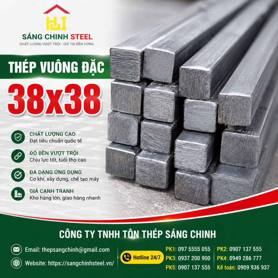 Bảng báo giá thép vuông đặc 38x38