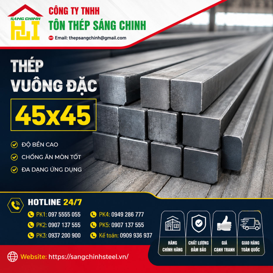 Bảng báo giá thép vuông đặc 45x45